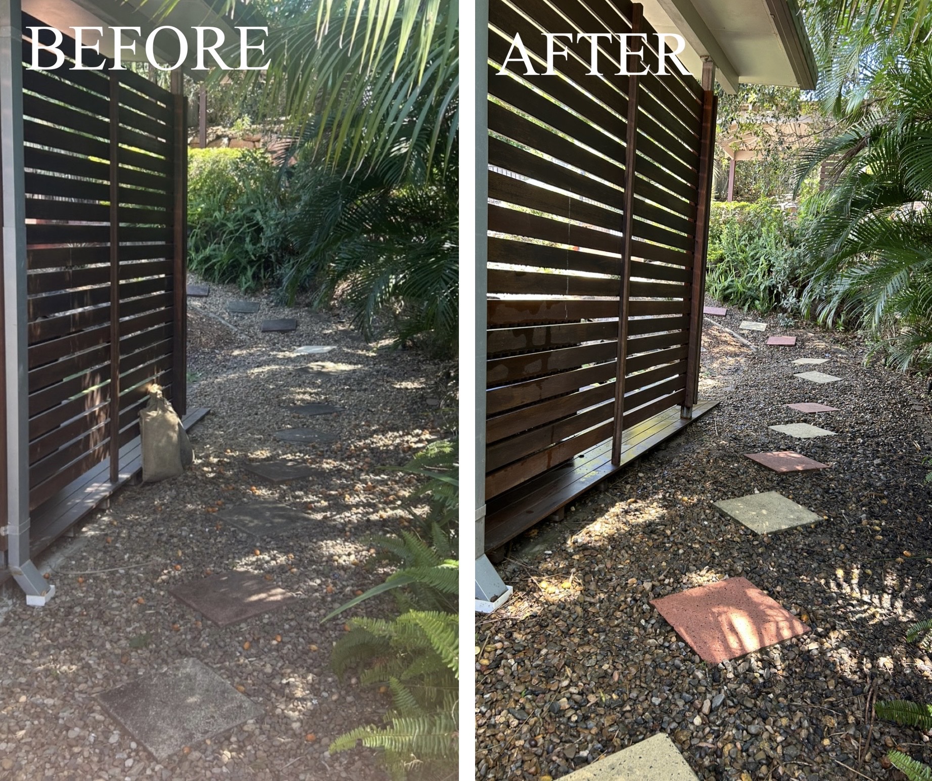Before and after path cleaning